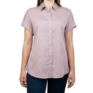 Tilley Women’s Roll Sleeve Mauve Button Down Shirt XXL Minimalist Gorpcore